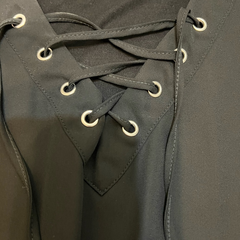 Cold Shoulder Little Black Blouse 2X - Picture 4 of 7